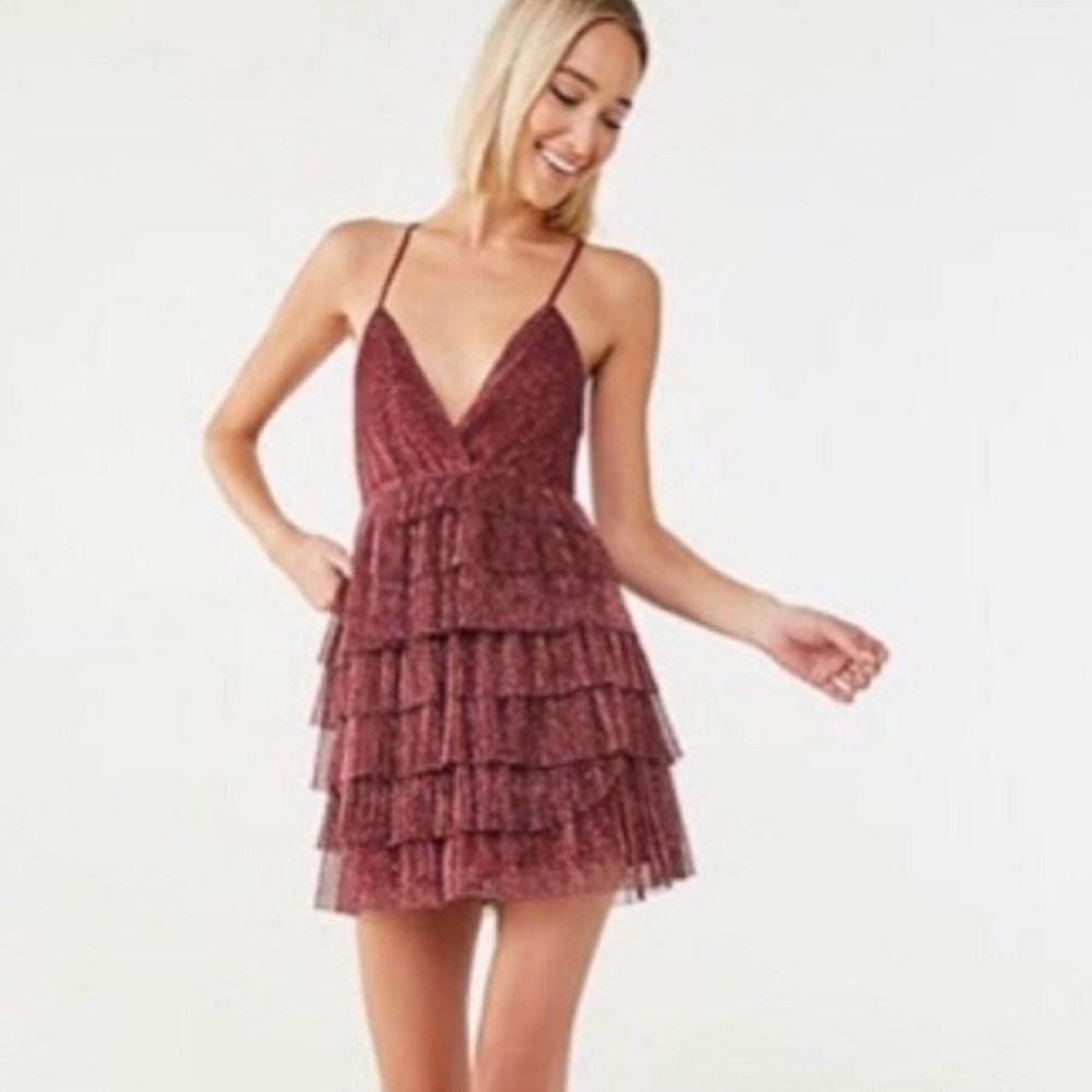 Forever 21 Burgundy Metallic Dress